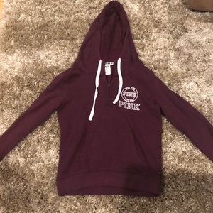 Maroon Hooded Quarter Zip